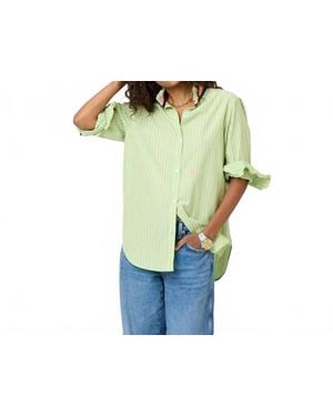 Kerri Rosenthal Mia Stripe Ruffle Shirt - Green