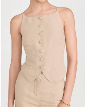 Onia Air Linen High Neck Top - Natural