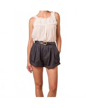 Doen Paige High Waist Shorts - Gray
