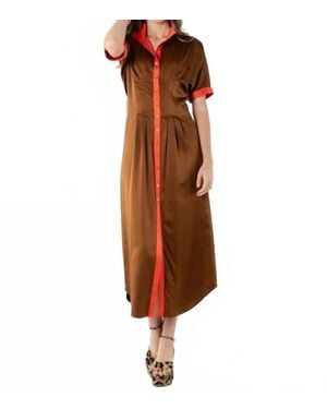Emily Mccarthy Georgia Dress - Brown