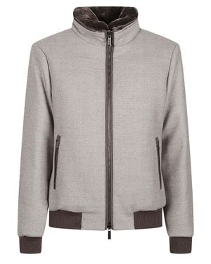 Moorer Bellati-Lp Virgin Wool Bomber Jacket - Gray