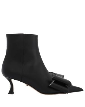 Mach & Mach Le Cadeau Leather Boots - Black