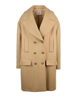 Moschino Double-Breasted Virgin Wool-Blend Formal Coat - Natural