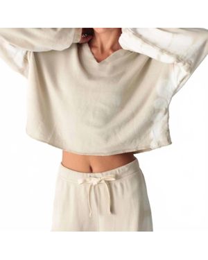 Electric and Rose Raven V Neck Sweatshirt - Natural