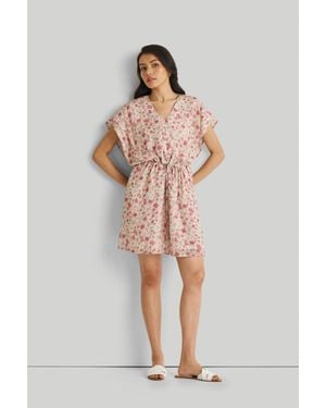 REISTOR Floral Drawstring Kaftan Dress - Multicolor