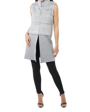 Love Token Earl Genuine Rabbit Vest - Gray