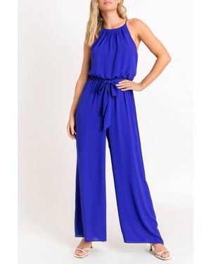 Lush Halter Neck Jumpsuit - Blue