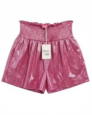 Southern Grace Kid's High Waisted Shimmer Shorts - Red