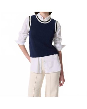 Rag & Bone Meghan Compact-Knit Vest - Blue