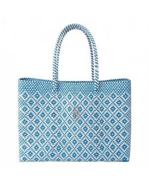 Lolas Bag Travel Azrec Tote Bag With Clutch - Blue