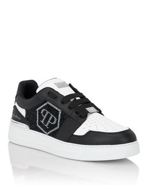 Philipp Plein Lo-Top Sneakers Crystal Hexagon - White