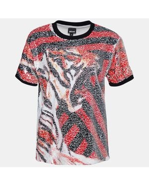Just Cavalli Roberto Cavalli Animal Pattern Sequined Crew Neck Top - Red