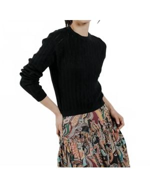 LOVE THE LABEL Sarafina Pointelle Knit Sweater - Black