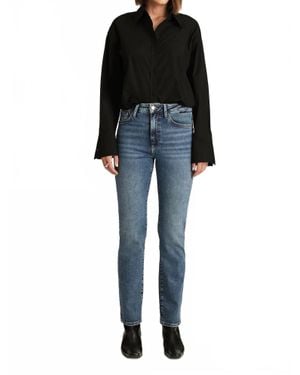 Mavi Kendra High Rise Straight Leg Jeans - Black