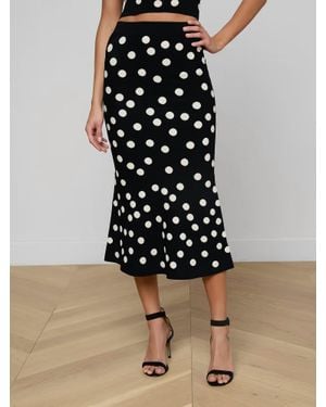 L'Agence Mae Polka Dot Skirt - Black