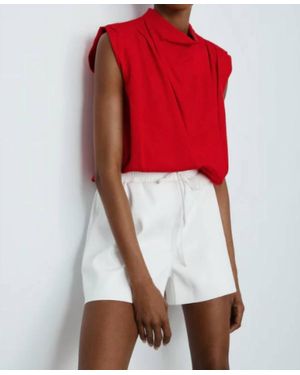 Melissa Nepton Ava Drape Neck Blouse - Red