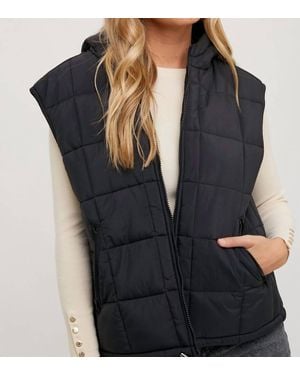 Bluivy Puffer Zip-Up Hooded Vest - Blue
