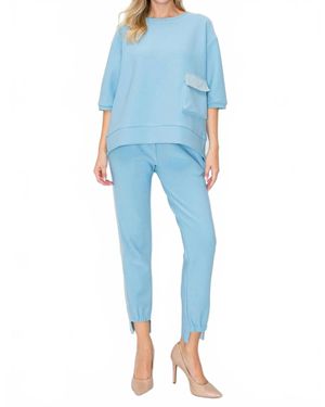 Joh Katie Knit Crepe Pant - Blue