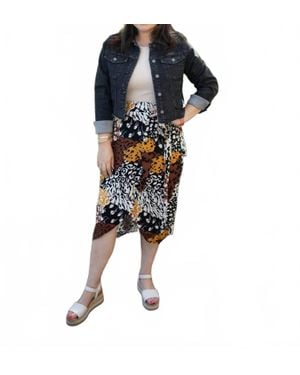 Apricot Wrap Midi Skirt - Black