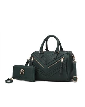 MKF Lara Vegan Leather Satchel With Wallet - Black