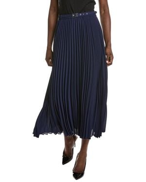 Anne Klein Pleated Maxi Skirt - Blue