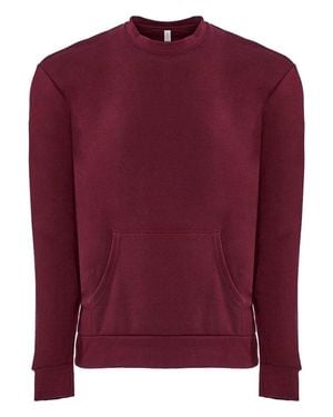 Next Level Santa Cruz Pocket Crewneck Sweatshirt - Red