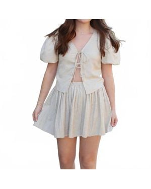 SOFIA The Label Aria Linen Blouse - Gray