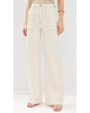 Pistola Penny Utility Wide Leg Pants - White