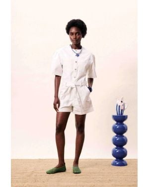 FRNCH Sirena Romper With Belt - Natural