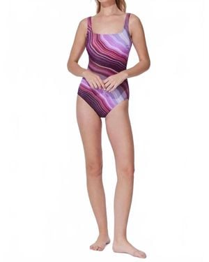 Gottex Marble Square Neck One Piece - Pink