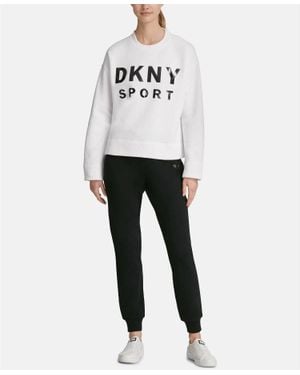 DKNY Lacquer Logo Fleece Top - White