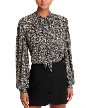 Ramy Brook Cody Sahara Knit Blouse - Gray