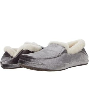 Olukai Ku'Una Lanui 20458-2626 Charcoal Fur Lined Slipper Jobb1281 - Gray