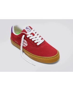 CARIUMA Naioca Sneakers Suede Low Top Skateboard Shoes Gal1794 - Red