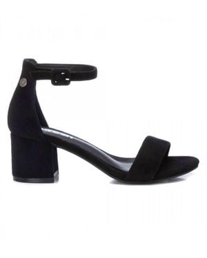 Xti Block Heel Suede Sandals - Black