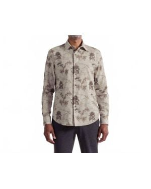 Bugatchi Julian Nature Toile De Jouy Shirt - Natural