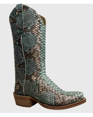 R. Watson Boots Allover Python Exotic Boots - Green
