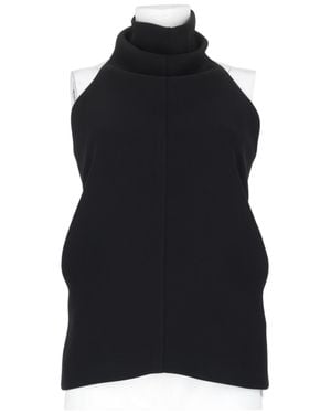 KHAITE Rone Structured High Neck Buckle Polyester Tank Top - Black