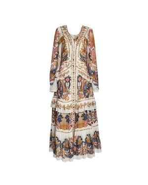 FARM Rio Sea Garden Floral Tropical Maxi Dress - Natural