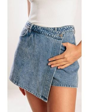 TRUEDAMES By Chance Denim Skort - Blue