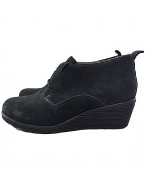 Dansko Cadee Suede Leather Wedge Lace Up Bootie - Black