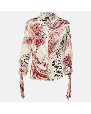 Just Cavalli Printed Silk Top - White