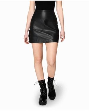 Nicole Miller Leather Mini Skirt - Black