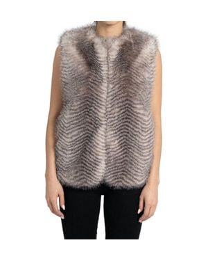 Love Token Jetter Faux Fur Vest - Brown
