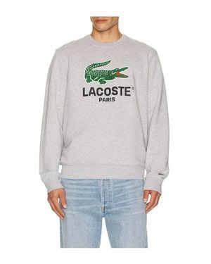 Lacoste Graphic Croc Non Brushed Fleece Sweatshirt - Blue