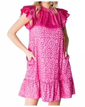 Jodifil Pick Me Leopard Dress - Pink