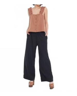 Dex Wide Leg Elastic Waist Pant - Blue
