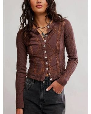 Free People Chiccory Coffee Top - Brown