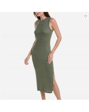 Onia Linen Rib Tank Midi Dress - Green