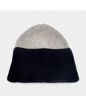 Fashnzfab Two Tone Cuff Beanie Hat - Blue